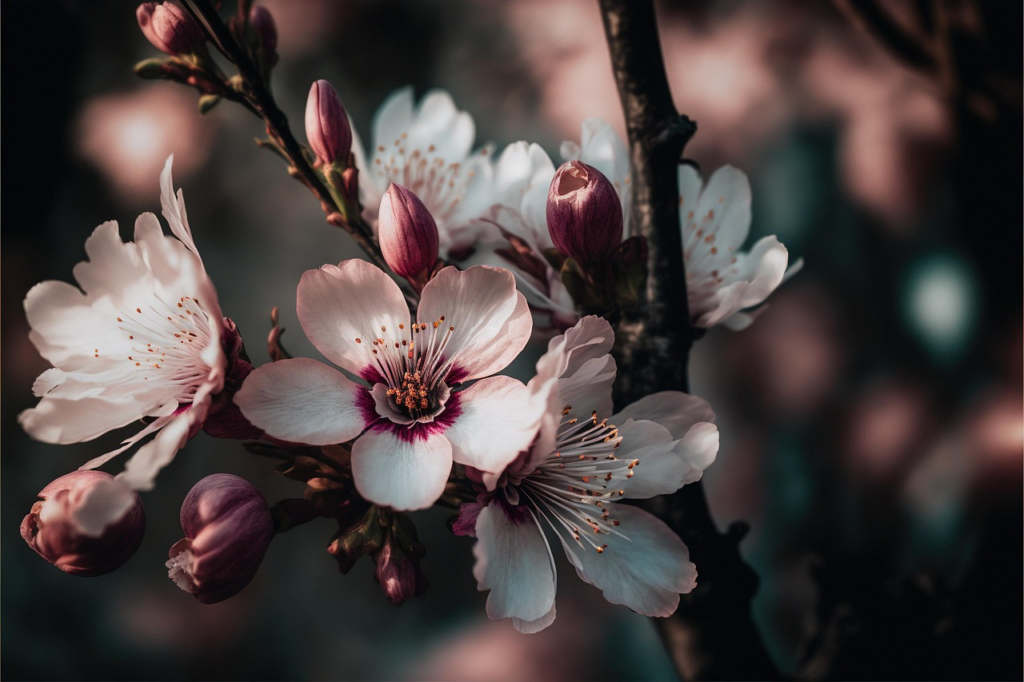 ai generated, flower, cherry blossom, flower background, sakura, flower wallpaper, blossom, branch, tree, pink, beautiful flowers, spring, plant, bloom, flowering, beauty, nature
